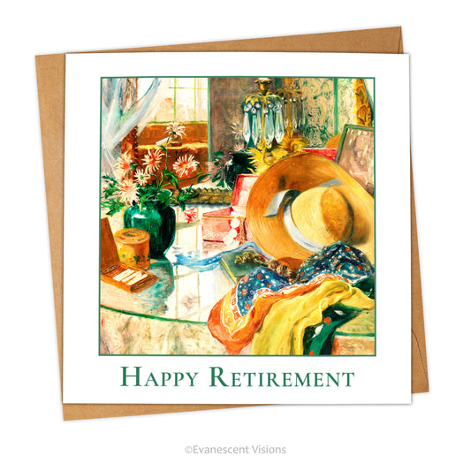 Happy Retirement Artistic Card, Personalised or Blank