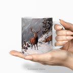 Red Deer in Winter Wildlife Ceramic Mug