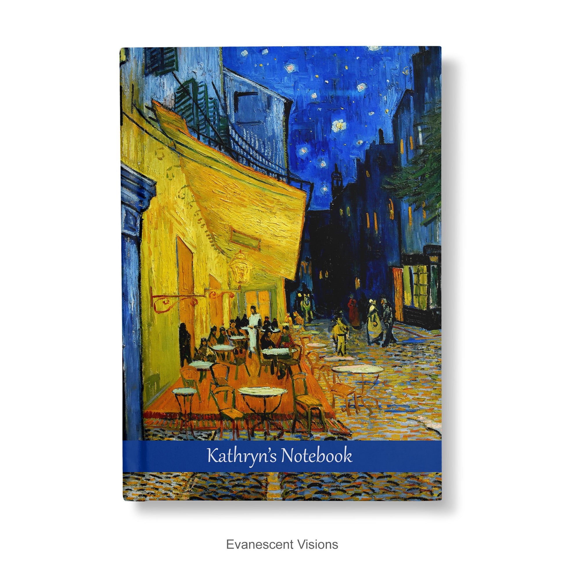 Personalised Notebook with Van Gogh Cafet Terrace at Night  artwork