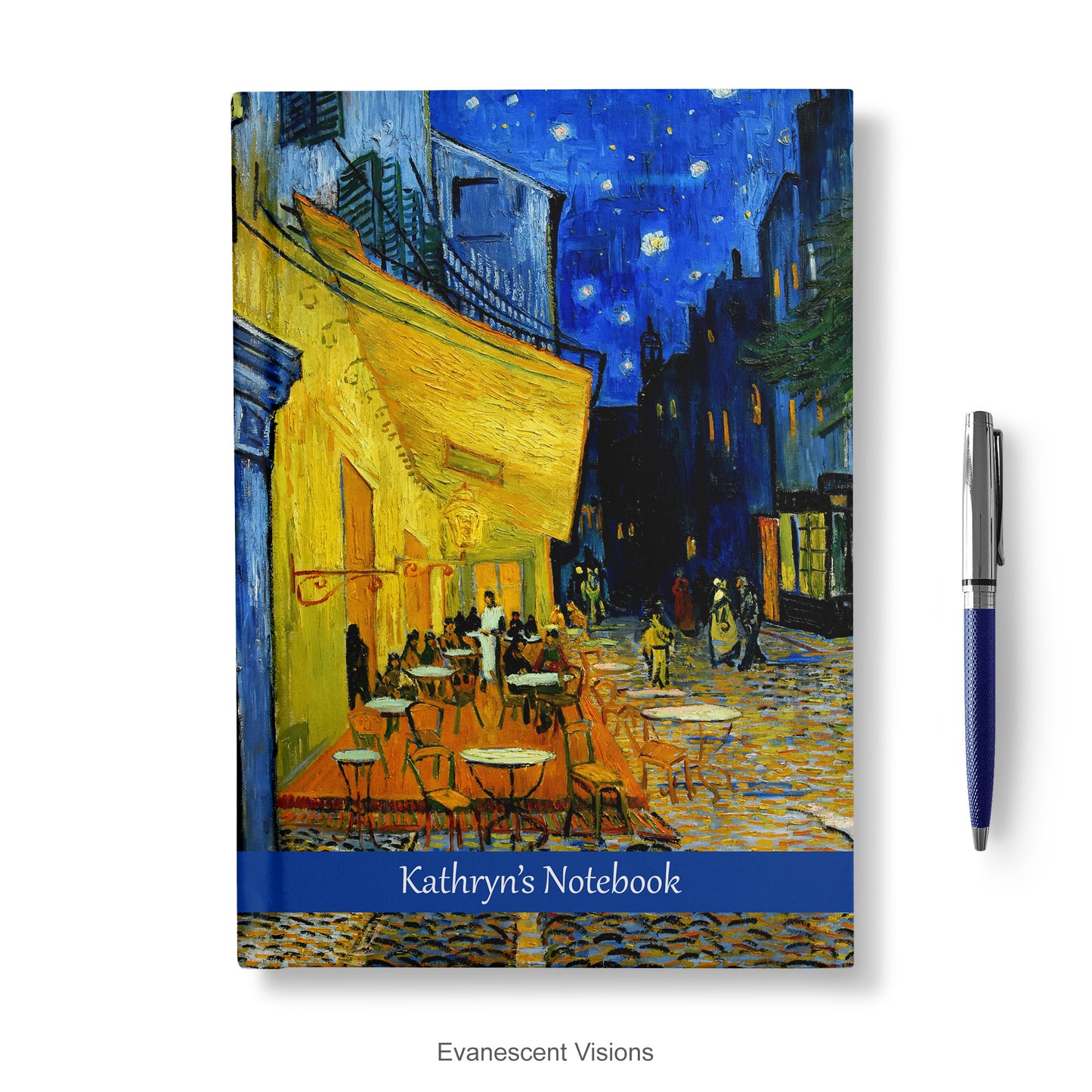 Personalised Notebook with Van Gogh Cafet Terrace at Night artwork