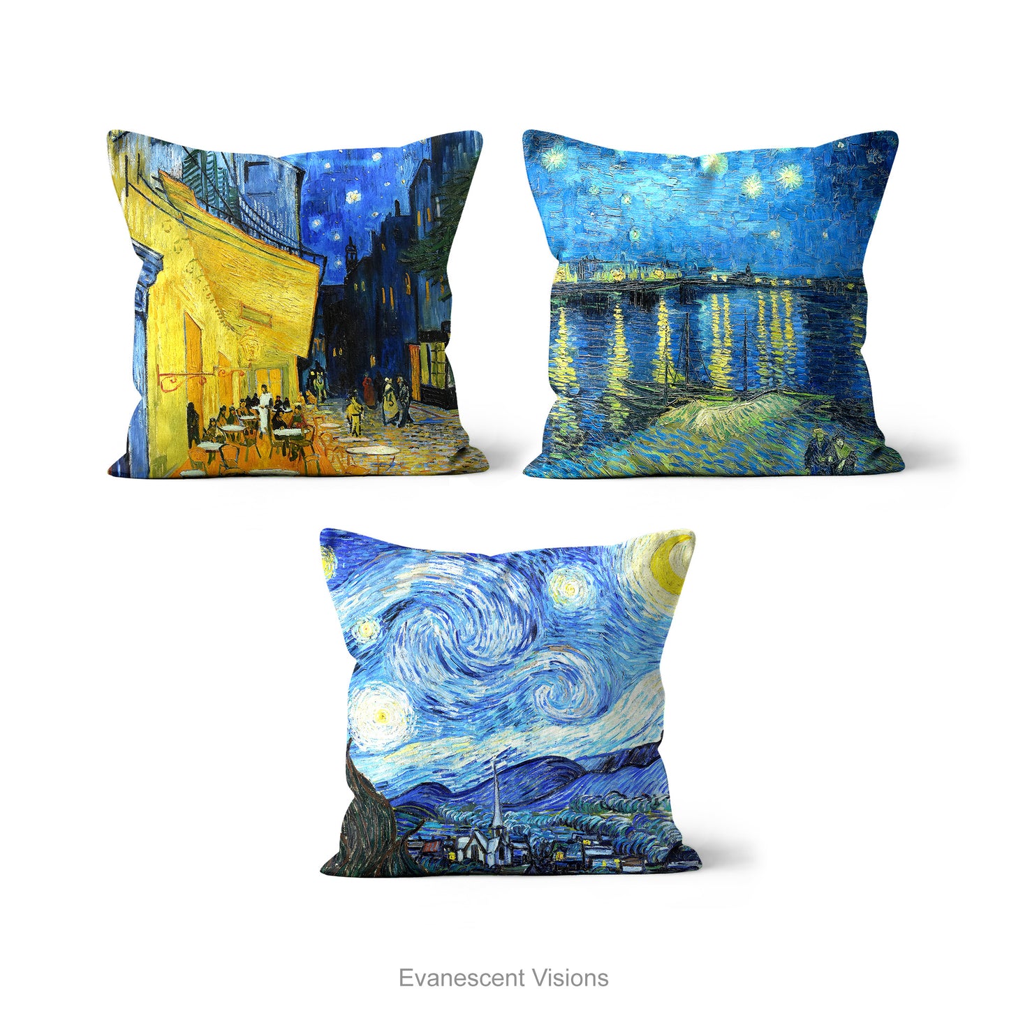 Van Gogh Decorative Art Cushion, Starry Night, Cafe Terrace at Night