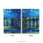 Front and back views of the Personalised Notebook,Hardback with Van Gogh's Starry Night over Rhone artwork