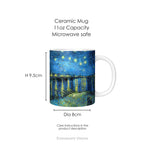  'Starry Night Over the Rhône' ceramic mug dimensions.
