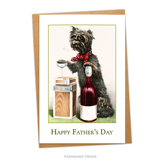 Funny Cute Dog Father's Day Card, with envelope