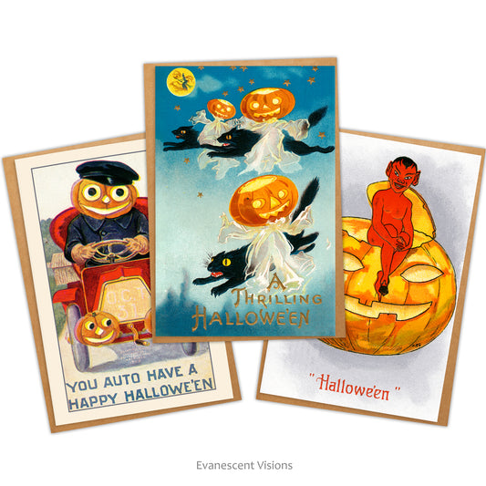 American Vintage Illustration Halloween Cards