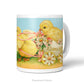 Ceramic mug with vintage design of Easter Chicks.