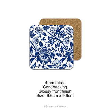 Single coaster image showing cork back and product details.
