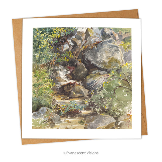 'Forest Brook' by Friedrich Carl von Scheidlin Nature Card with envelope