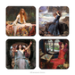 Set of four coasters with images from paintings by J W Waterhouse