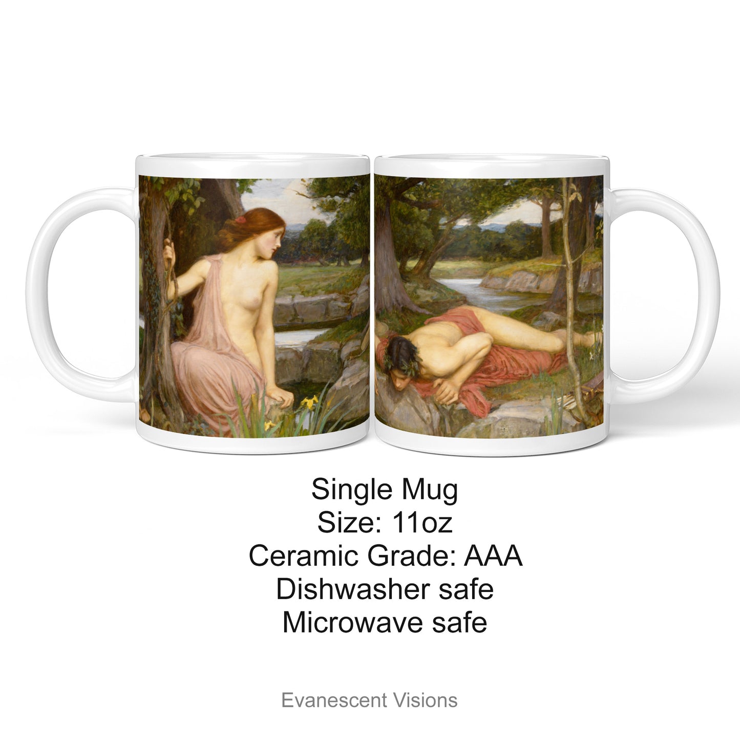 John William Waterhouse Echo and Narcissus Fine Art Mug product details