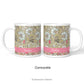 Left and right view of the 'Corncockle' design Personalised William Morris patterned mug