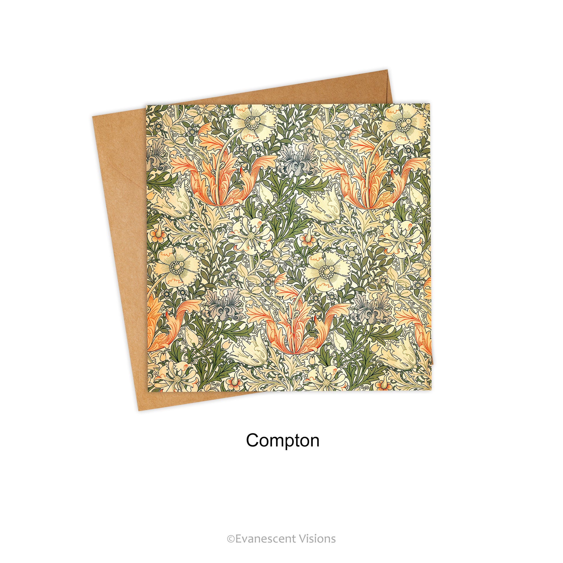 William Morris Compton Design Patterned Greeting Card
