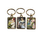Pre-Raphaelite Art Keyring, Waterhouse Women, Ophelia, Rosebud, Double Sided
