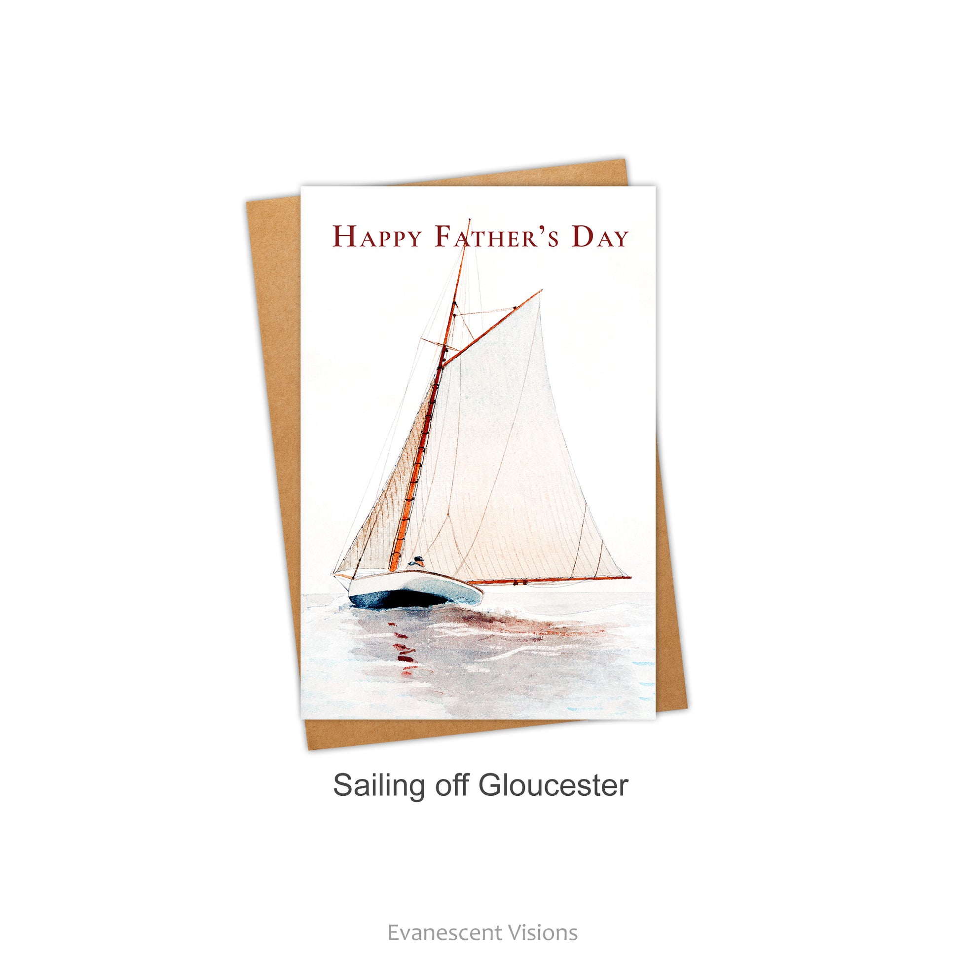 Father's Day Sailing Card with 'Sailing off Gloucester' design option