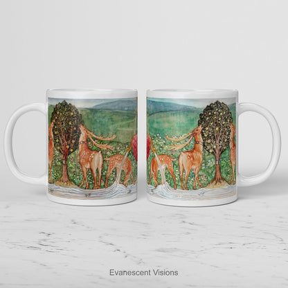 Personalised Winter Landscape Mugs, Christmas Art Mugs