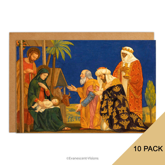 10 Pack Nativity Christmas Card Henry Siddons Mowbray The Magi Fine Art Card,
