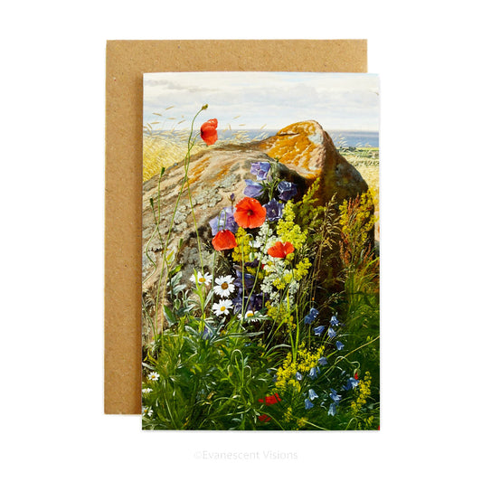 Wildflowers fine art greeting card with envelope