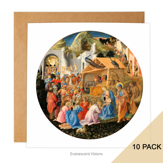 Adoration of the Magi Medieval design Christmas Card