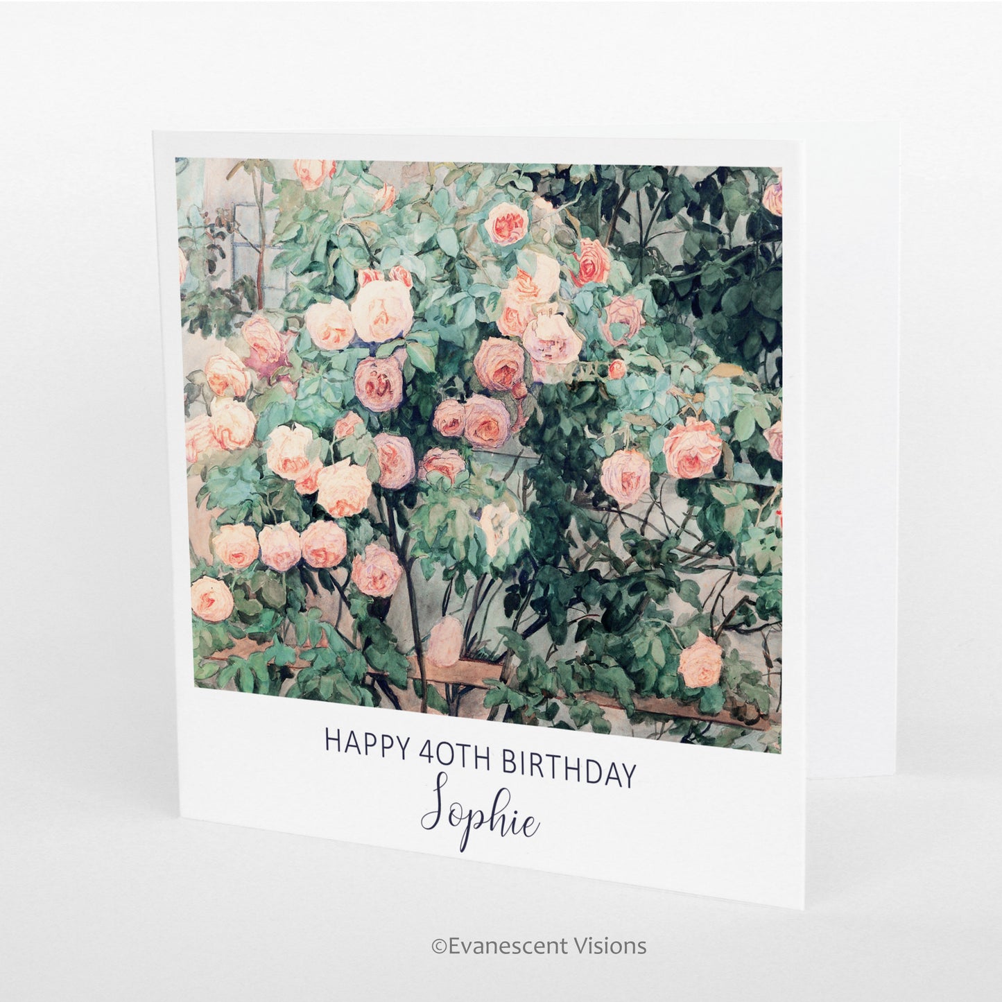 Personalised Name Birthday Card, 'Roses' by Anna Syberg
