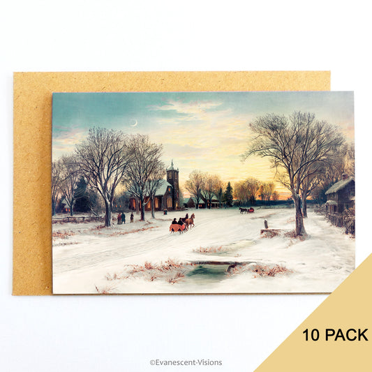  fine art christmas card with envelope with W C Bauer's Christmas Eve artwork