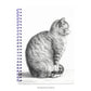 Sitting Cat Illustration Fine Art Spiral Bound Notebook 