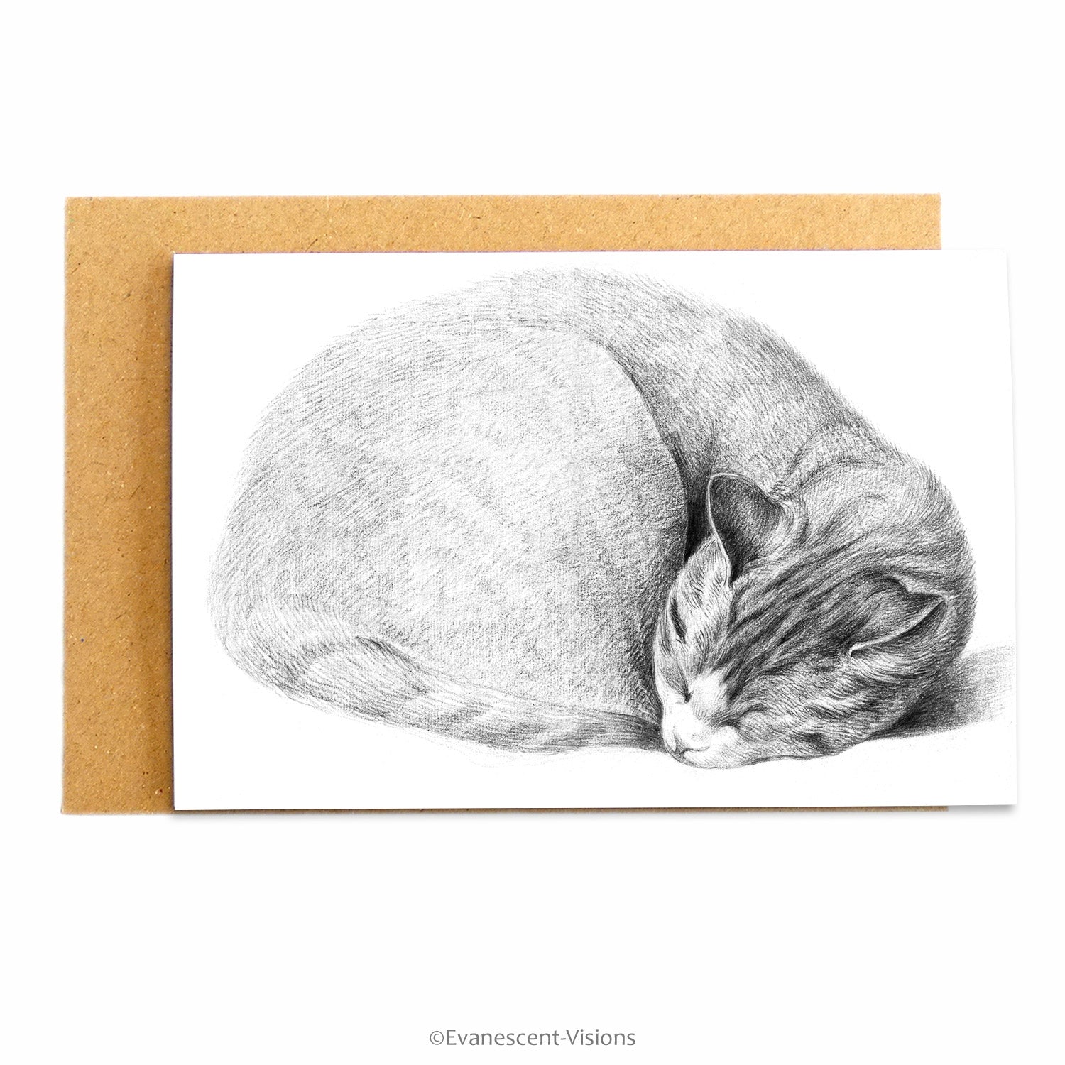 Sleeping card illustration art card with envelope