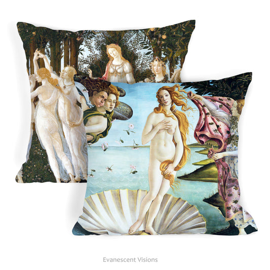 Botticelli Decorative Art Cushions | La Primavera, Birth of Venus