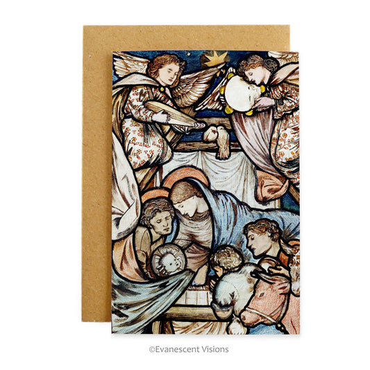 Burne Jones Fine Art Nativity Christmas Card with Envelope