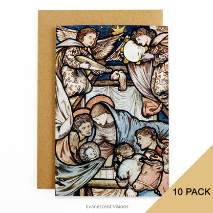 Burne-Jones The Nativity Art Christmas greeting card with envelope