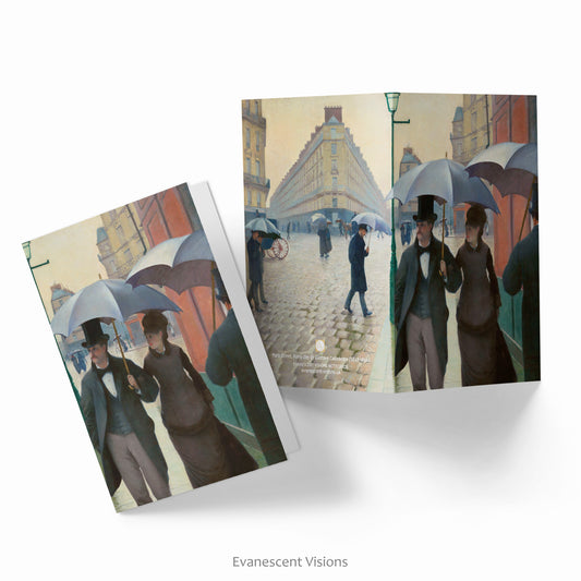 Gustave Caillebotte Paris Street in Rainy Weather Art Notecard or Greeting Card