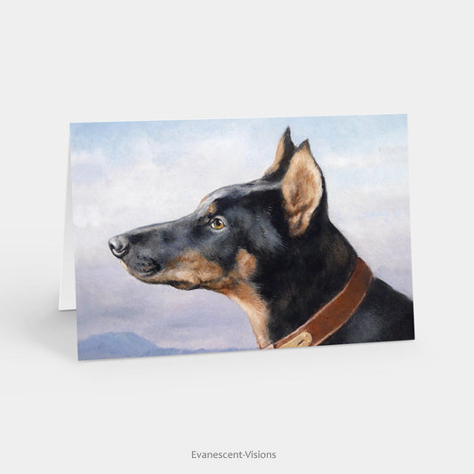 Carl Reichert Doberman Dog  Art Greeting Card