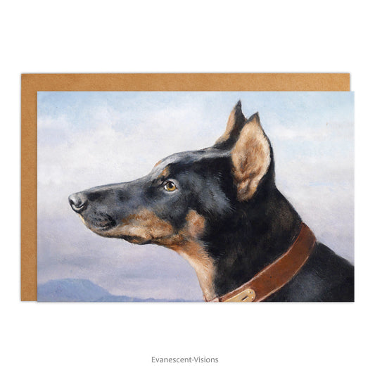 Carl Reichert Doberman Dog Fine Art Greeting Card with envelope