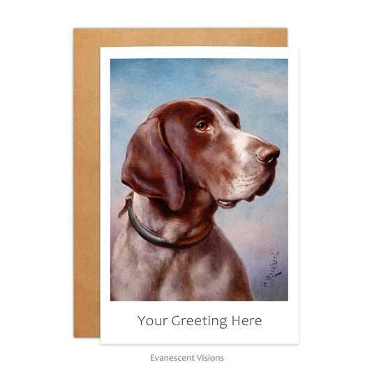 Carl Reichert Hundeportrait, Personalised Dog Art Greeting Card