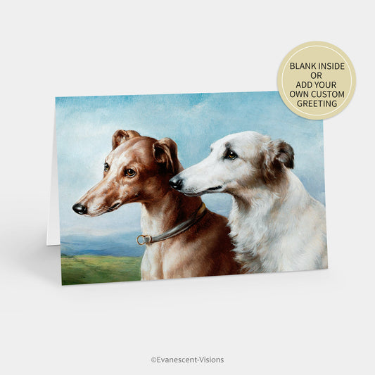 Carl Reichert Two Greyhounds Fine Art Greeting Card