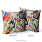 Front and back views of Kandinsky's Rotem Fleck Abstract design cushion 