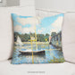 Monet Bridge at Argenteuil Decorative Cushion on a sofa