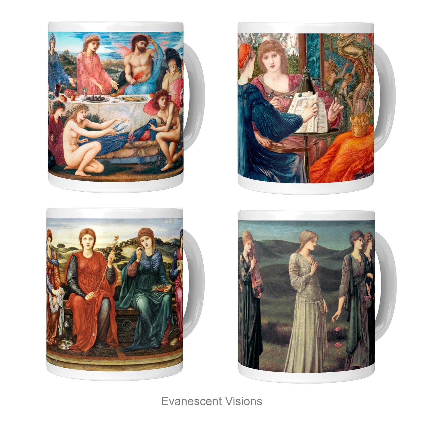 Pre-Raphaelite Fine Art Mug, Burne-Jones Paintings