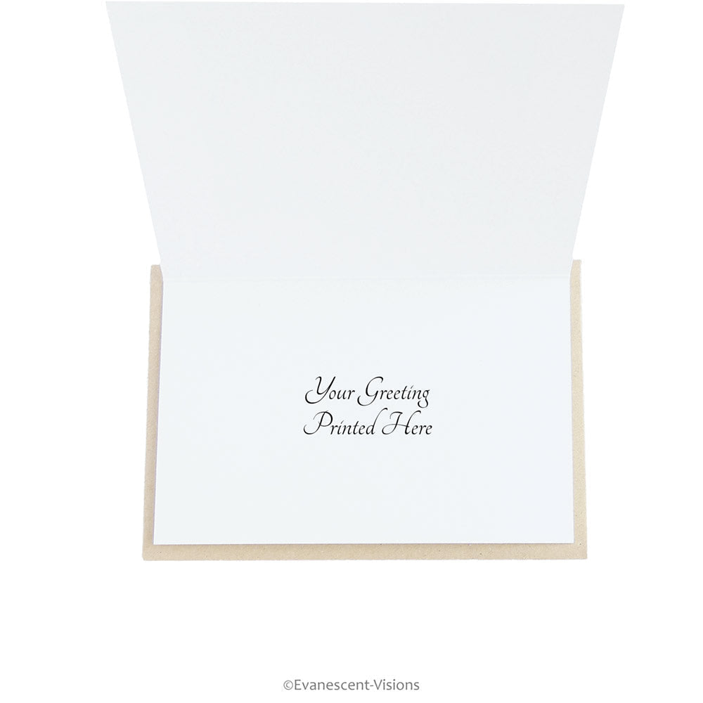 inside view of the card with a printed greeting
