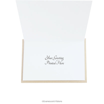 inside the card with a printed greeting