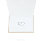 inside the card with a printed greeting