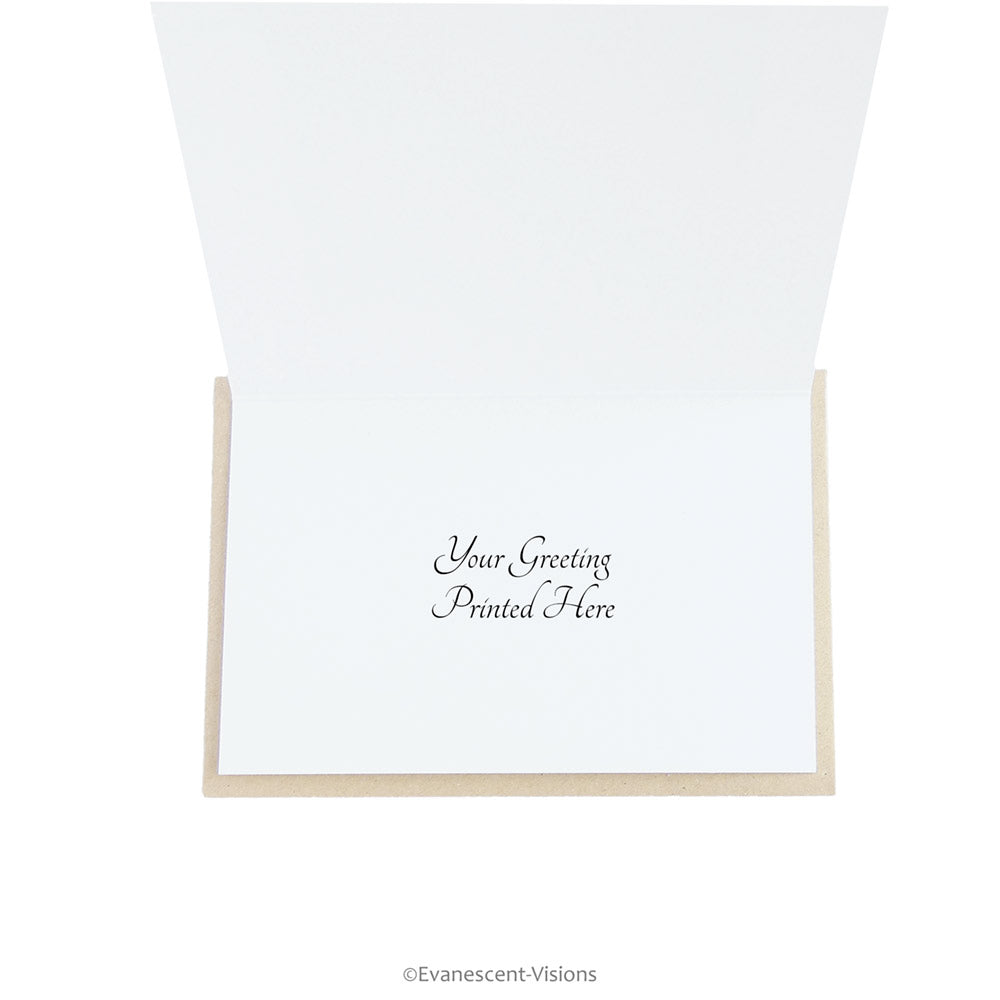 Inside view of the greeting card with printed text