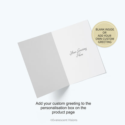 Inside view of the card with a greeting