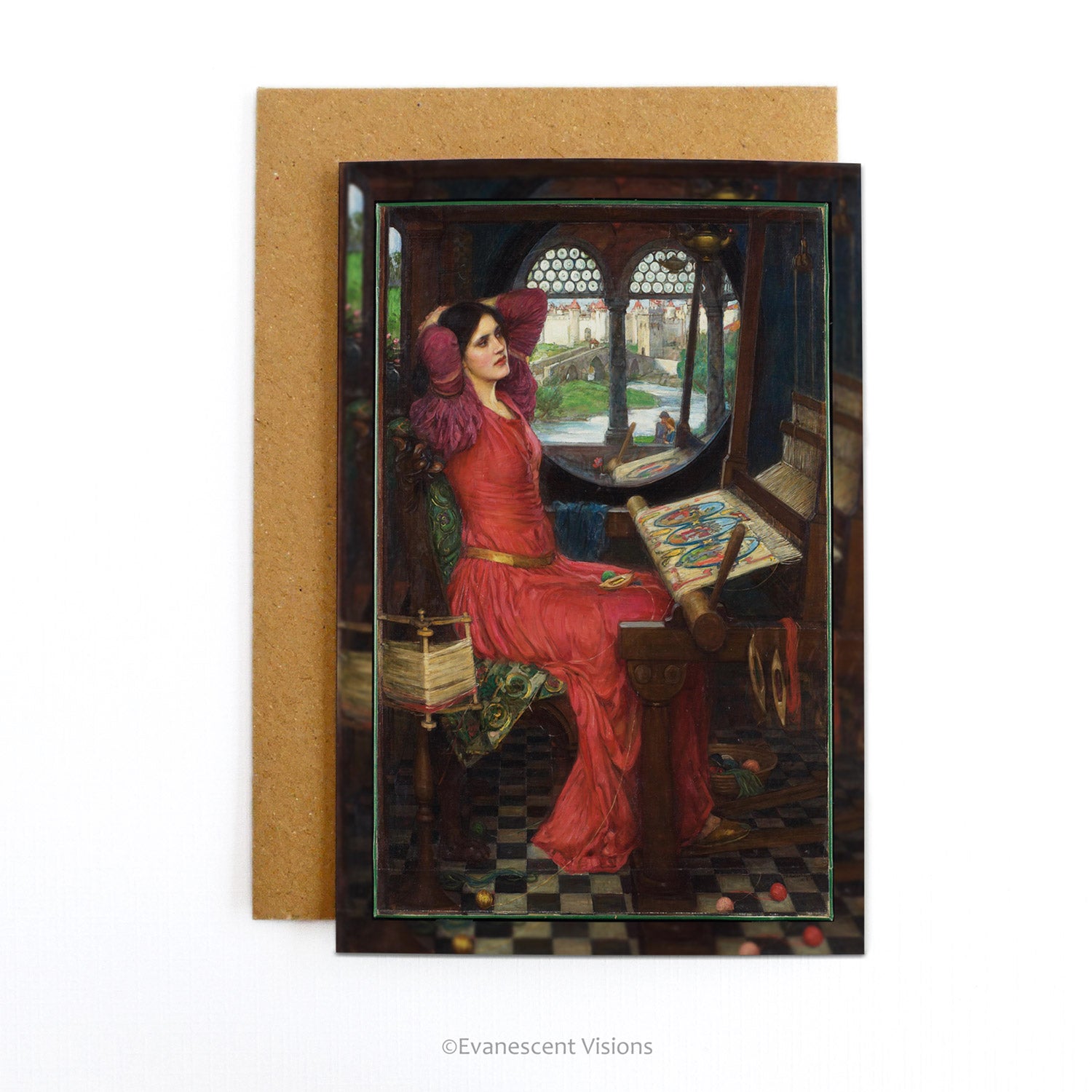 JW Waterhouse 'I am Half-Sick of Shadows' Fine Art Card with envelope