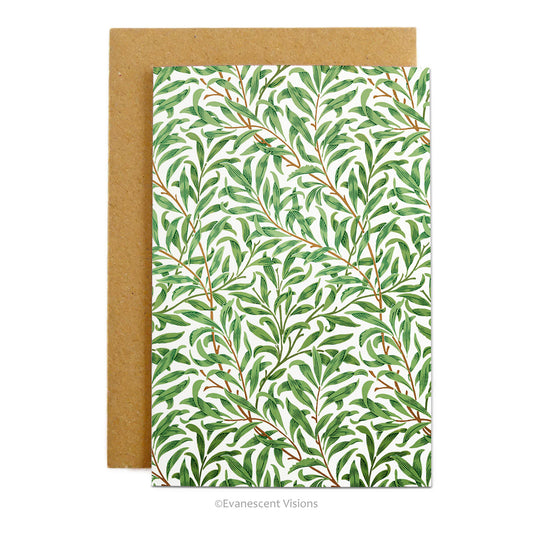 William Morris Art Card, 'Willow Bough' Personalised or Blank Inside  