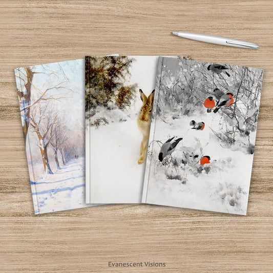 Snowy Winter Landscapes Fine Art Hardcover Notebook