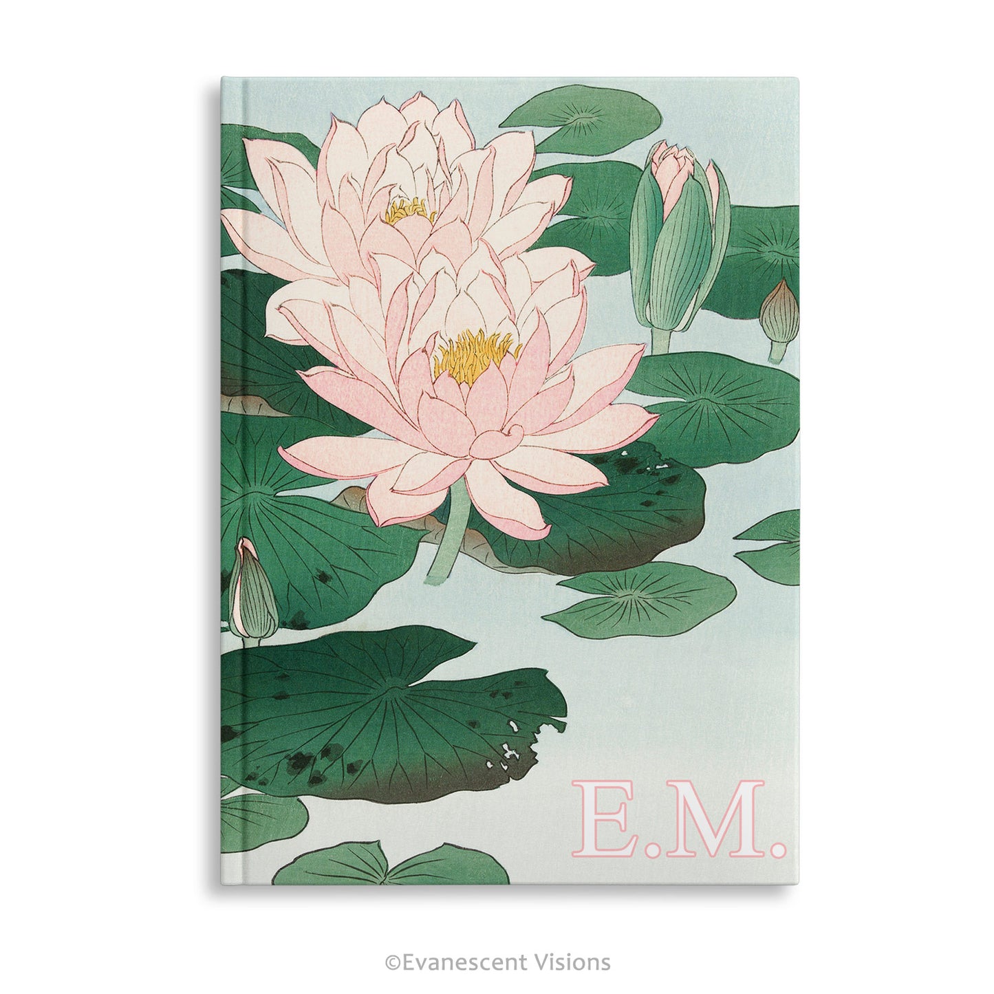 Fine art Koson japanese water lilies personalised notebook