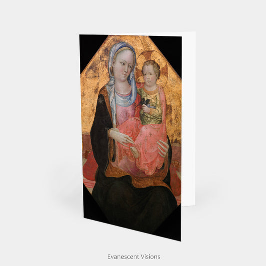 Franchi Virgin and Child Greeting Card standing on a table
