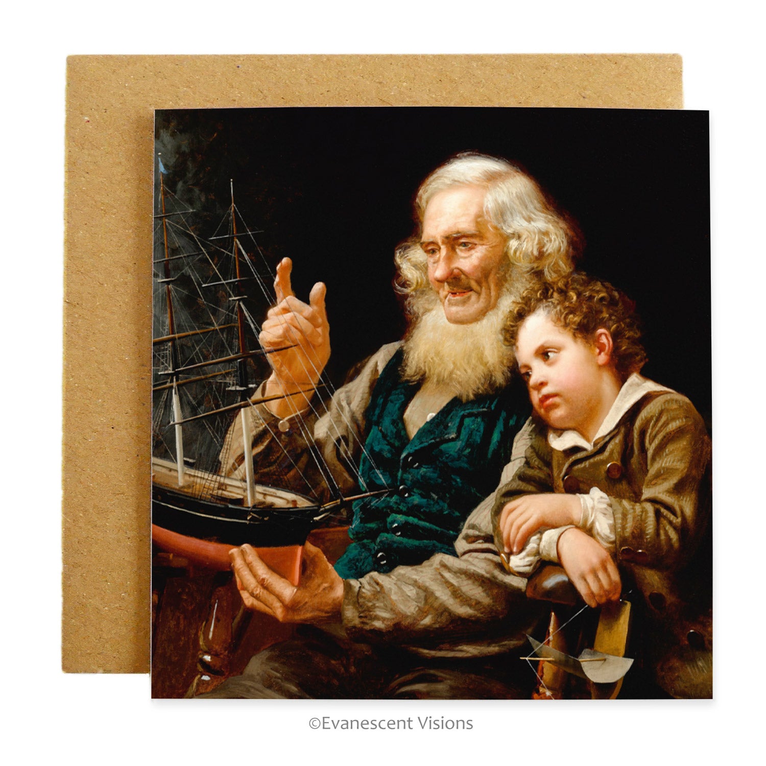 Classic Fine Art Father's Day Greeting Card with envelope