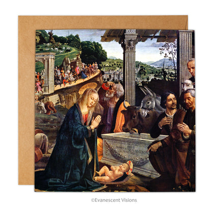 Renaissance Nativity Scene Christmas Card with Adoration of the Shepherds by Domenico Ghirlandaio Ghirlandaio