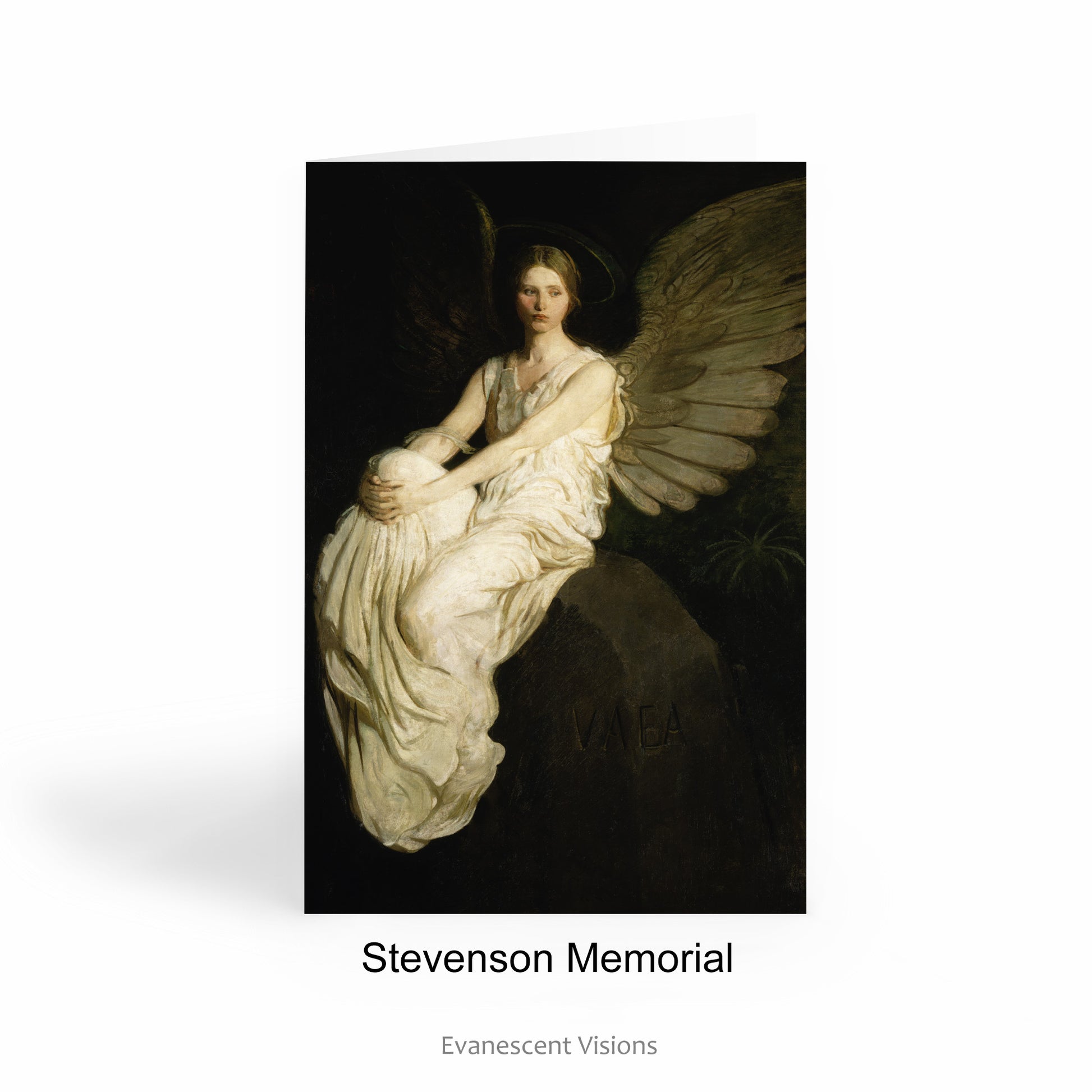 Angel Card with painting 'Stevenson Memorial' by Abbott Handerson Thayer